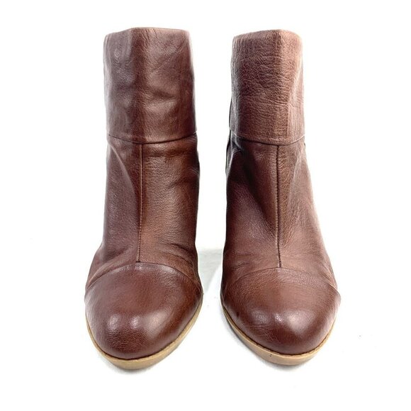 Bandolino Joined To Me Leather Ankle Booties Rear Zipper Western Heel Brown 8M - Picture 4 of 15